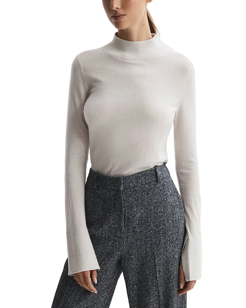 Reiss Kylie Merino Wool Turtleneck Sweater Grey