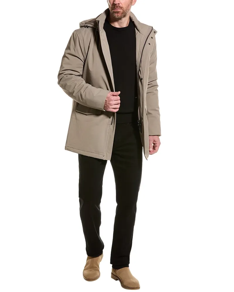 Reiss Dublin Zip Through Wad Jacket Brown