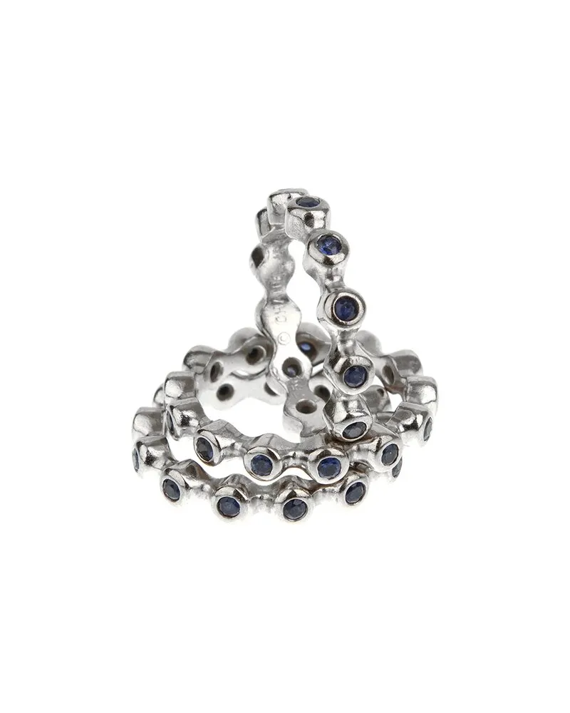 Chanel 18K 1.46 ct. tw. Diamond & Sapphire Eternity Triple Ring (Authentic Pre-Loved Nocolor