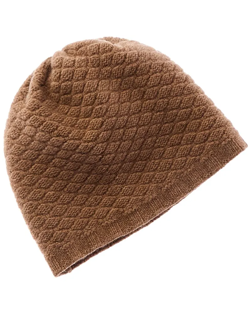 portolano  Stitched Cashmere Beanie Brown