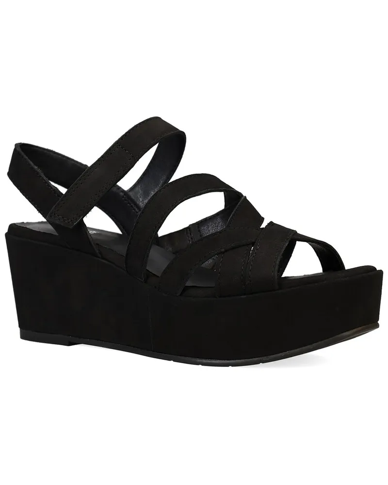 Eileen Fisher Mazy Leather Wedge Sandal Black