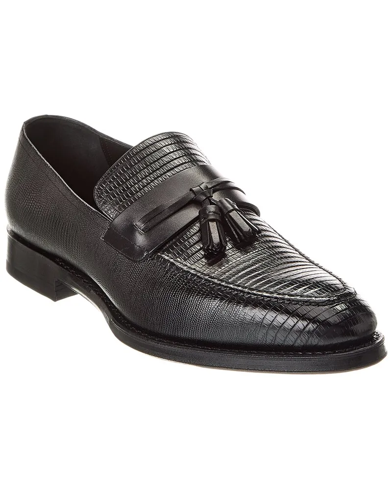 Bally Scuvier Embossed Leather Loafer Black