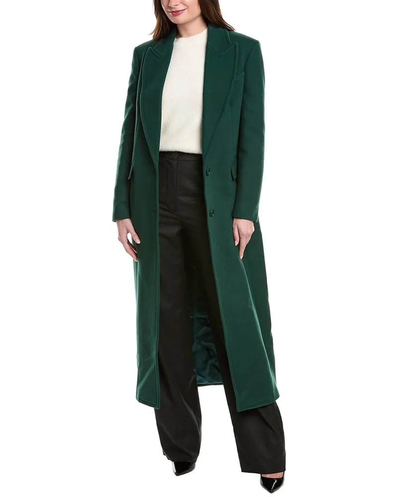 Michael Kors Chesterfield Wool Coat Green