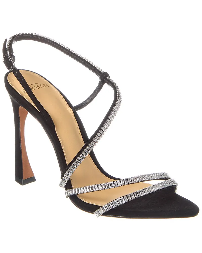 Alexandre Birman Alana Zircone 100 Leather Sandal Black Black
