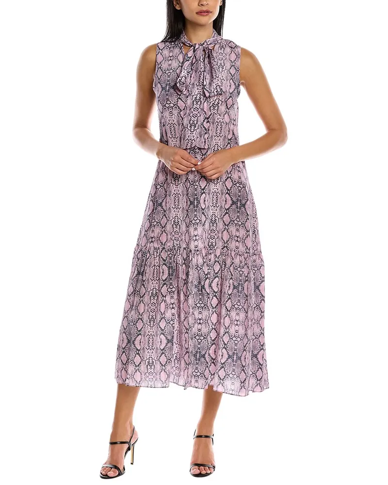 LES RÊVERIES Scarf Silk Maxi Dress Pink