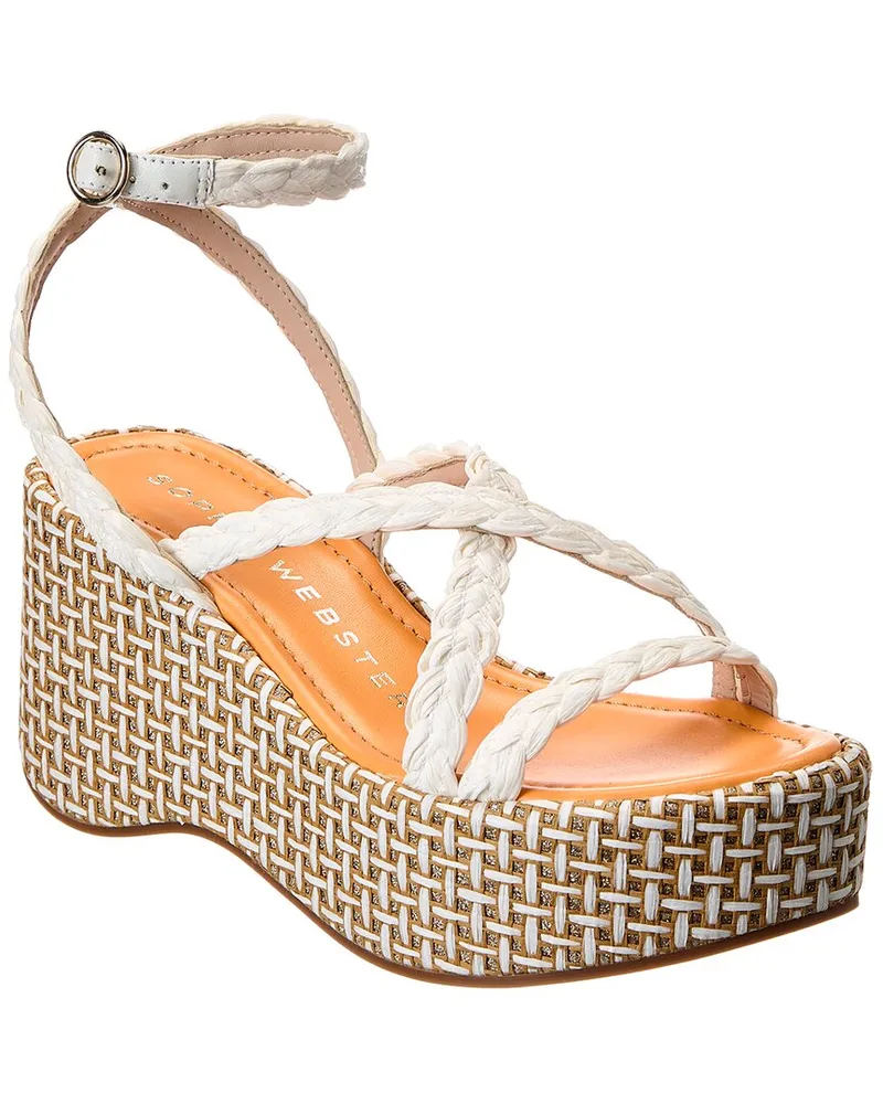 Sophia Webster Miranda Raffia Platform Sandal White