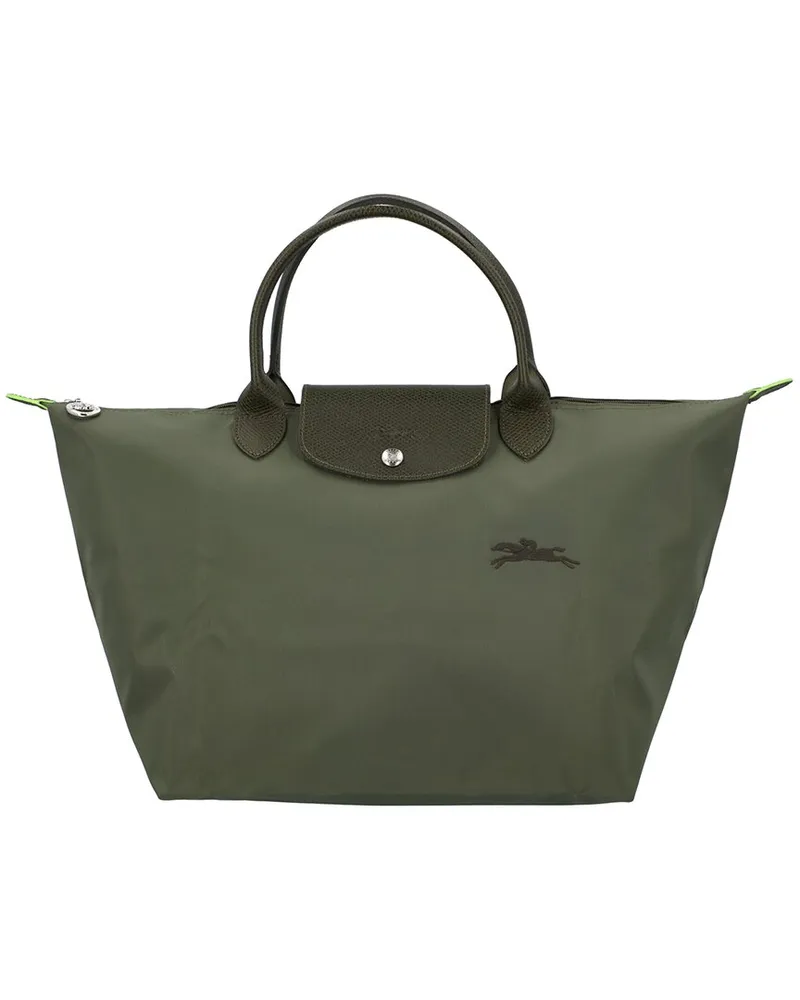Longchamp Le Pliage Green Medium Canvas Short Handle Handbag Green