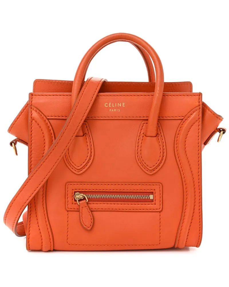 Celine Orange Smooth Leather Micro Luggage Micro Handbag (Authentic Pre-Loved Nocolor