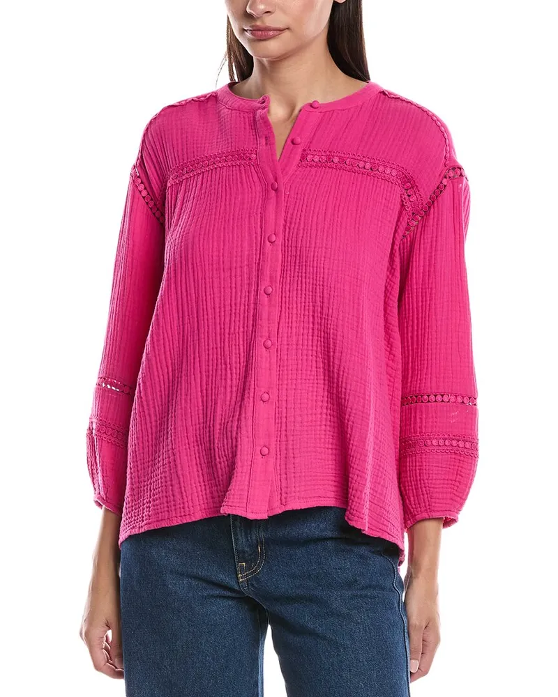 Johnny Was Button-Down Blouse Pink