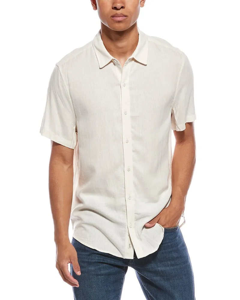 Onia Standard Linen-Blend Shirt Brown