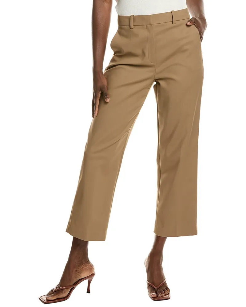 Theory High-Waist Straight Pant Brown