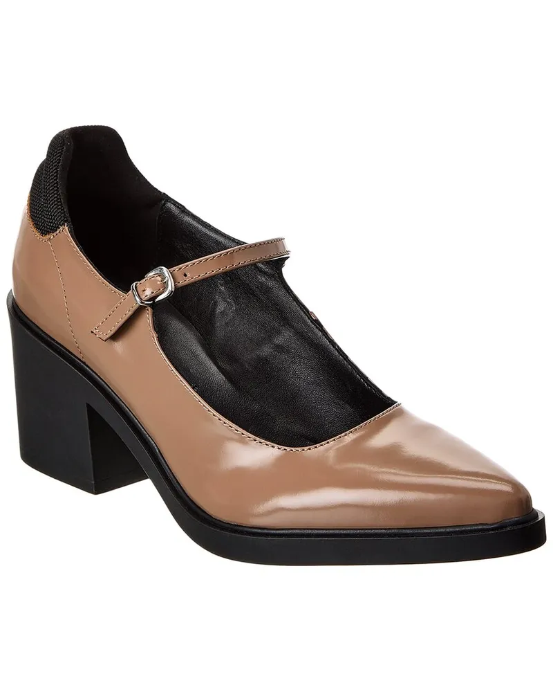 Aquatalia Casha Weatherproof Leather Pump Brown