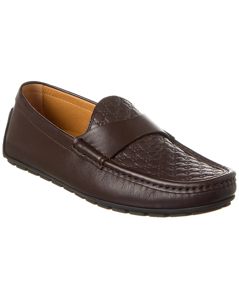 Gucci Microguccissima Leather Driver Brown