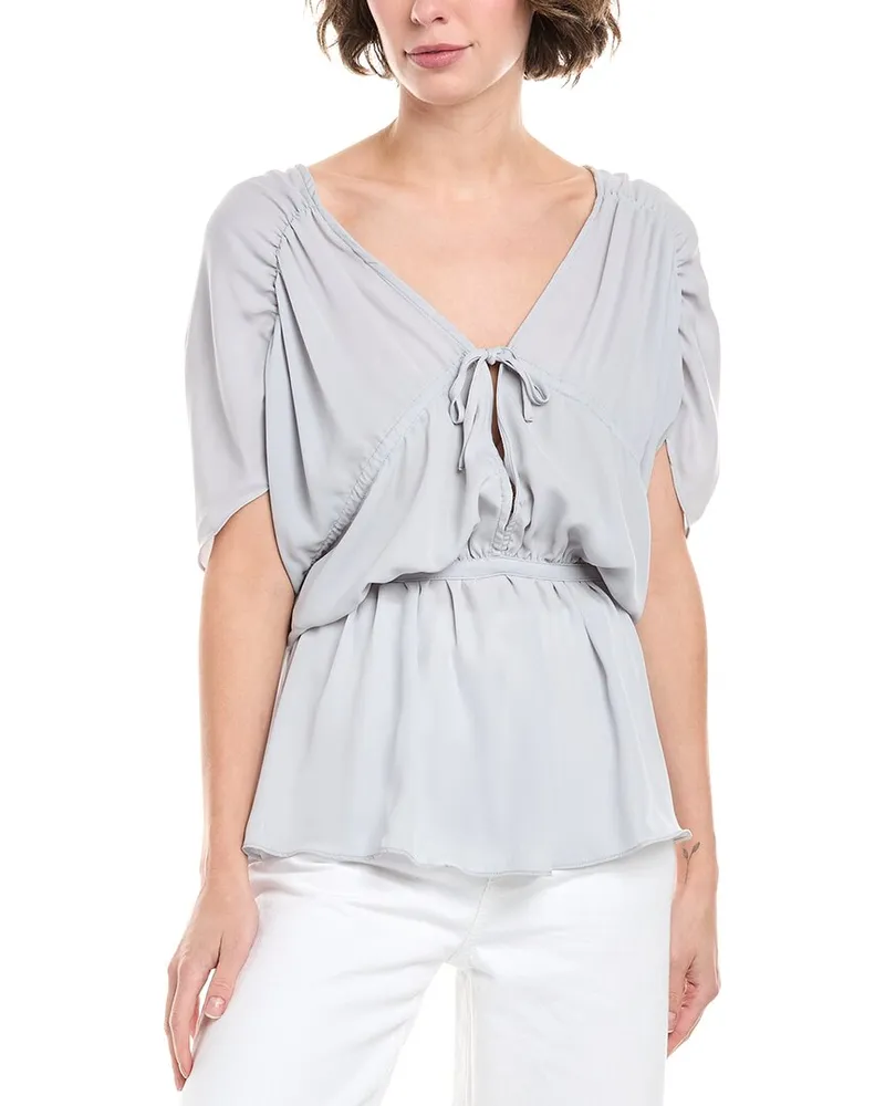 WeWoreWhat Gathered Cap Sleeve Top Grey