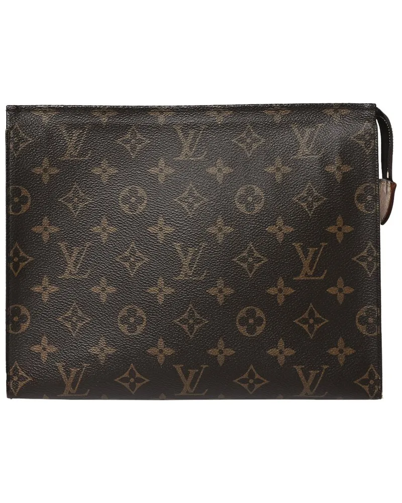 Louis Vuitton Brown Monogram Coated Canvas Toiletry Pouch 19 (Authentic Pre-  Loved Brown