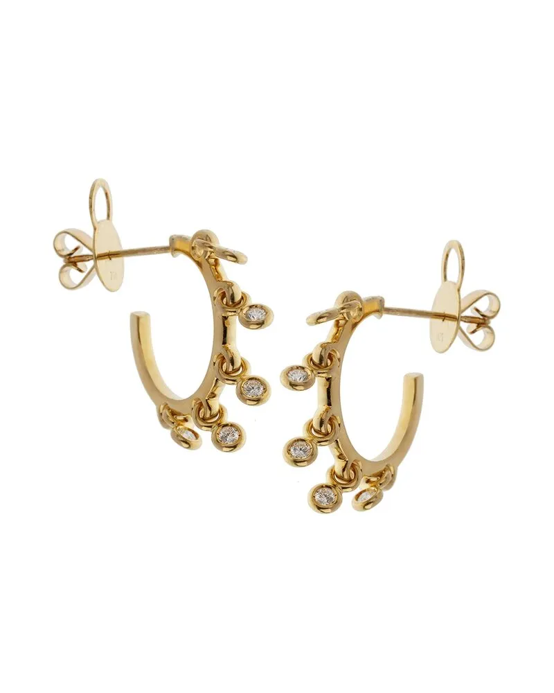 Dior 18K 0.30 ct. tw. Diamond Coquines Dangle Hoops (Authentic Pre-Loved Nocolor