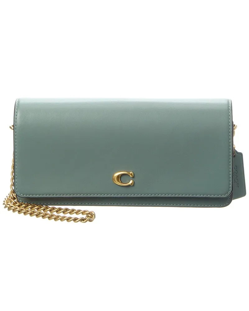 Coach Evie Leather Long Wallet with Chain Nocolor