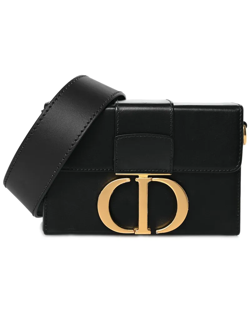 Dior Black Box Calf Leather Box 30 Montaigne Box Bag (Authentic Pre-Loved Nocolor