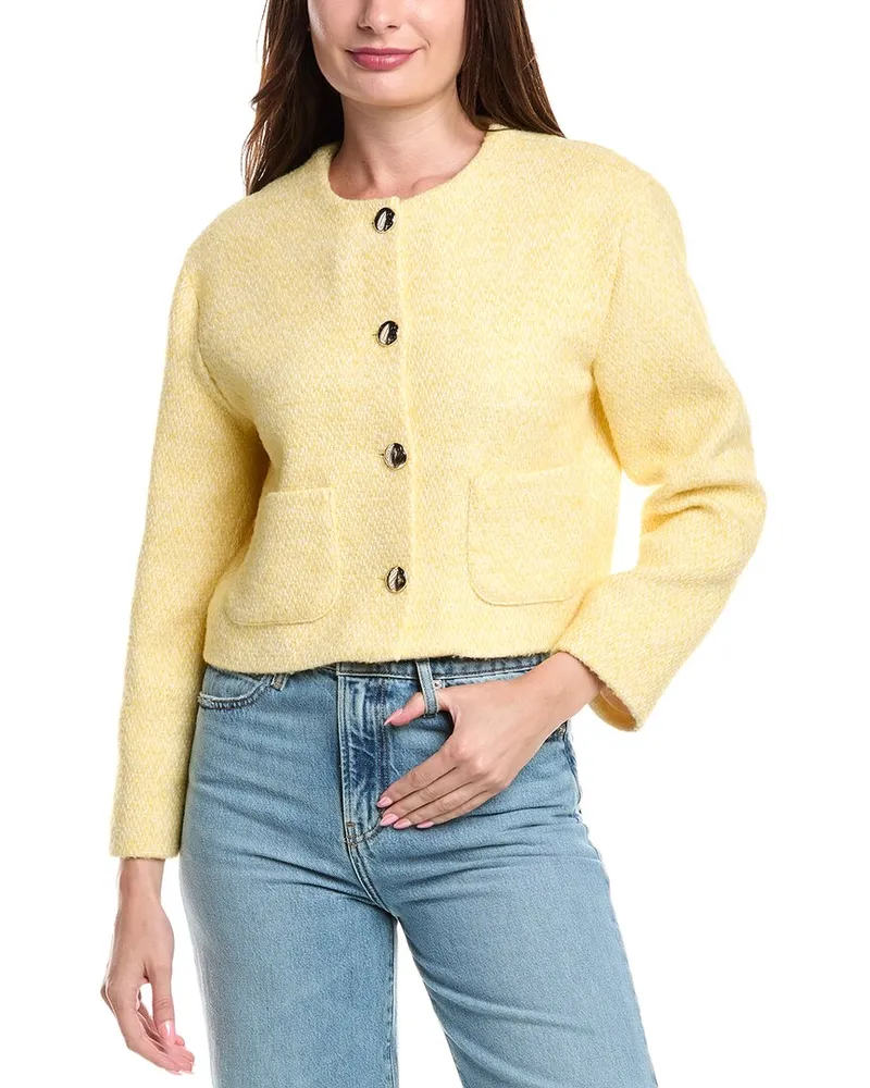 Maje Wool-Blend Blazer Yellow