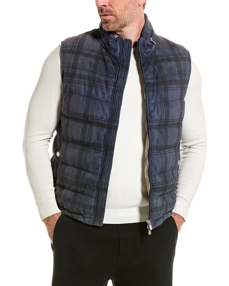 Brunello Cucinelli Leather Down Puffer Vest Nocolor