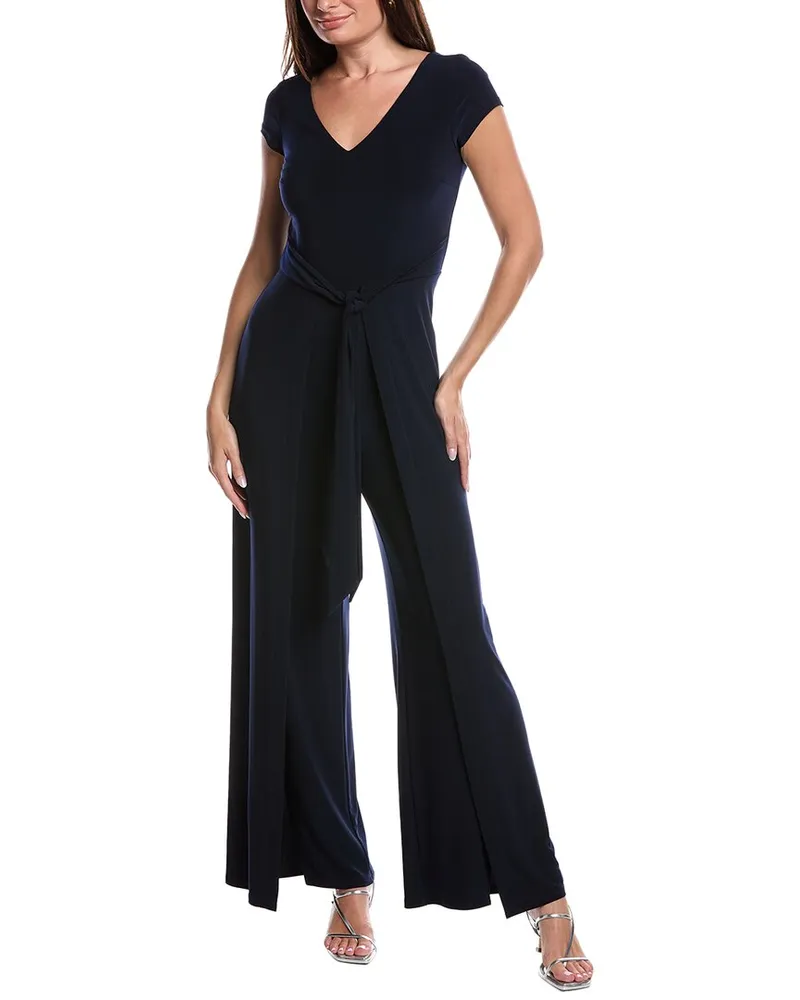 Joseph Ribkoff Tie Front Jumpsuit Blue