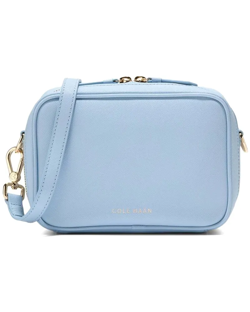 COLE HAAN Go Anywhere Leather Camera Bag Blue