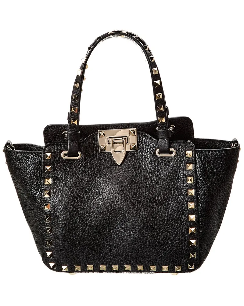 Valentino Garavani Rockstud Mini Grainy Leather Satchel (Authentic Pre-Loved Nocolor