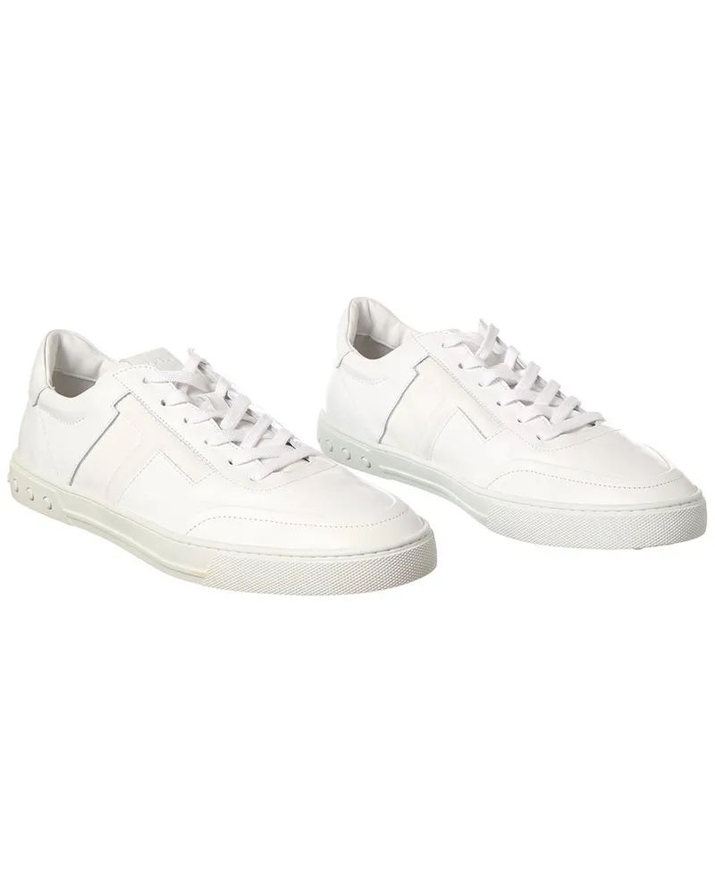 TOD'S T Laterale Sport Leggero Leather-Trim (Authentic Pre-Loved White