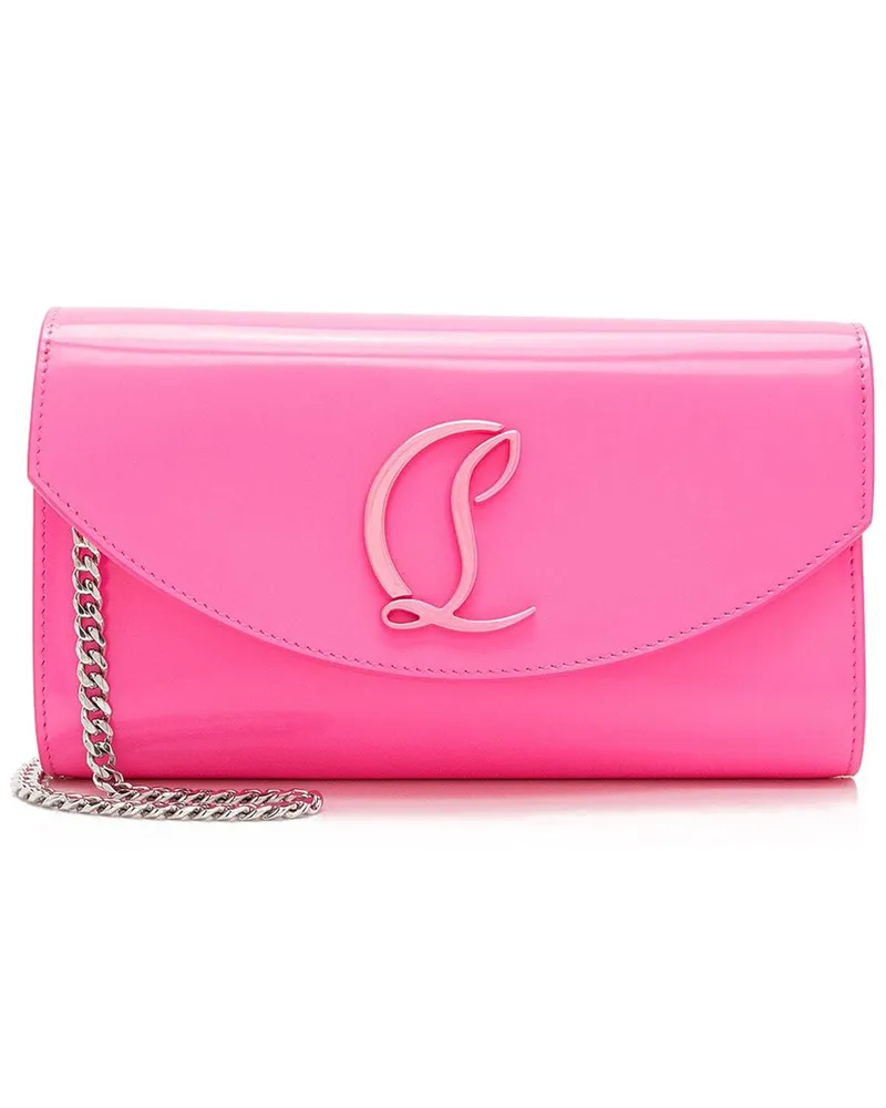 Christian Louboutin Pink Patent Leather Loubi154 Chain Wallet (Authentic Pre-  Loved Nocolor