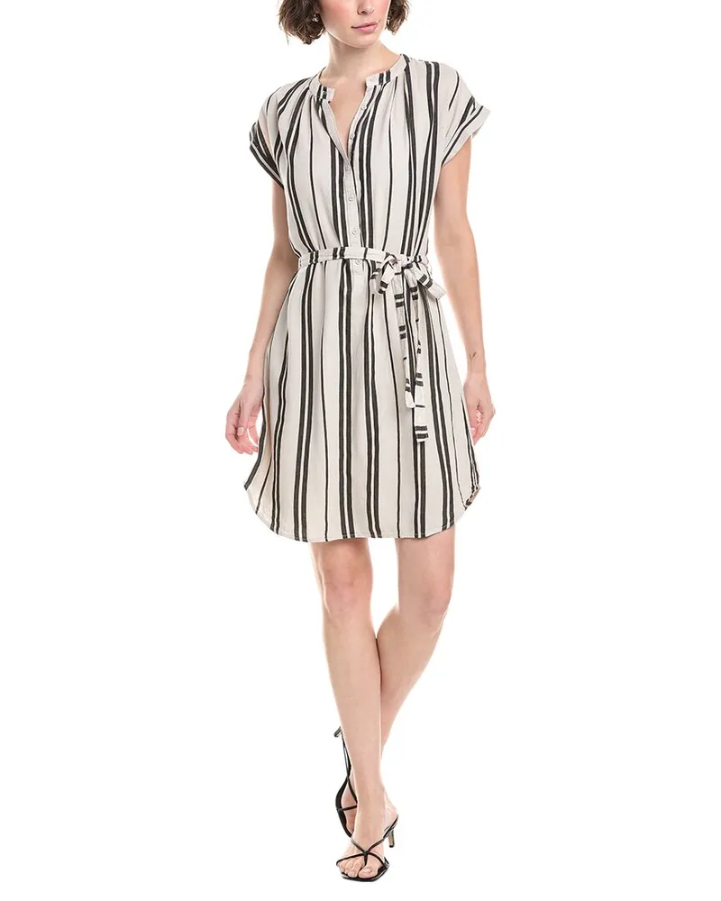 Bella Dahl Tie Waist Linen-Blend Shirtdress White