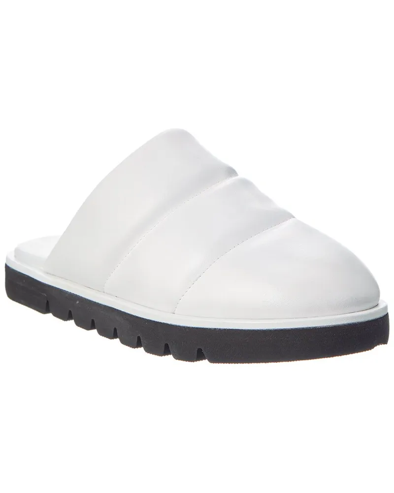 Stuart Weitzman Polar Lug Leather Mule White