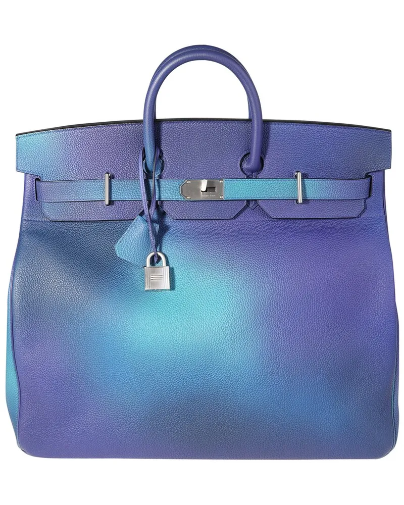 Hermès Blue, Purple Clémence Cosmos HAC Birkin 50 BPHW (Authentic Pre-Loved Nocolor