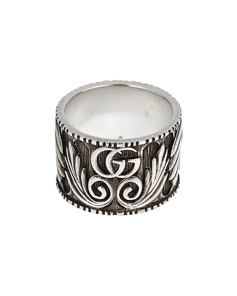 Gucci Silver Interlocking G Band Ring Nocolor
