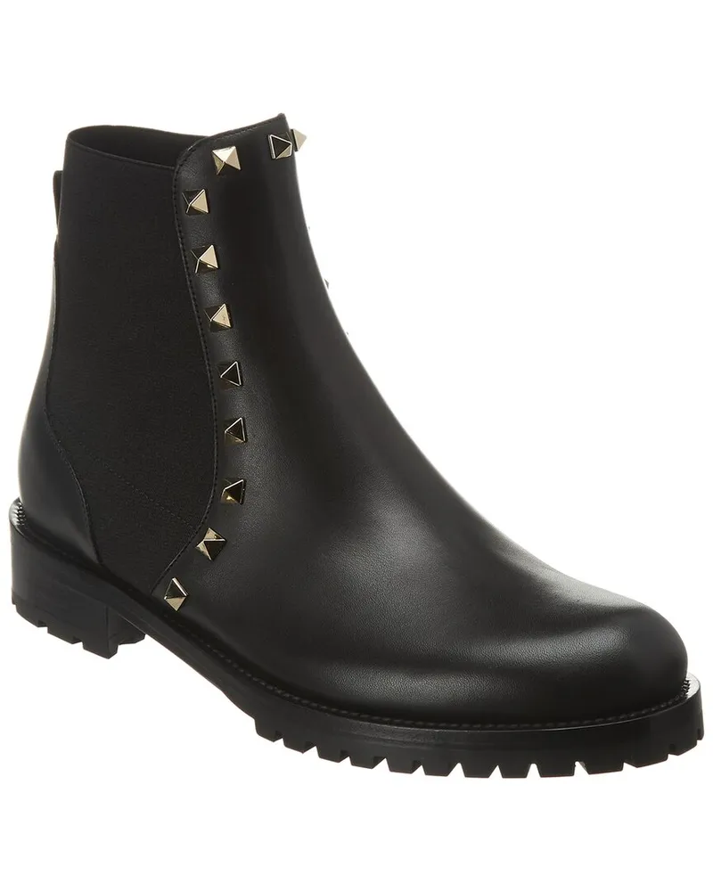 Valentino Garavani Rockstud Leather Boot Black