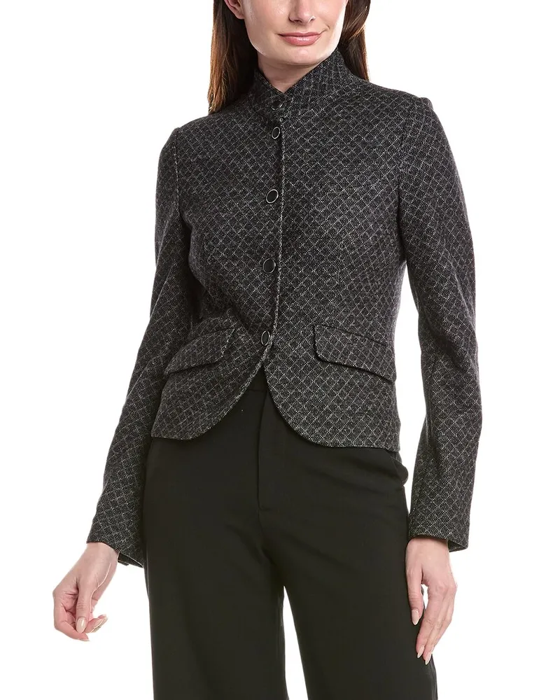 Rag & Bone Slade Crop Jacquard Wool-Blend Jacket Black