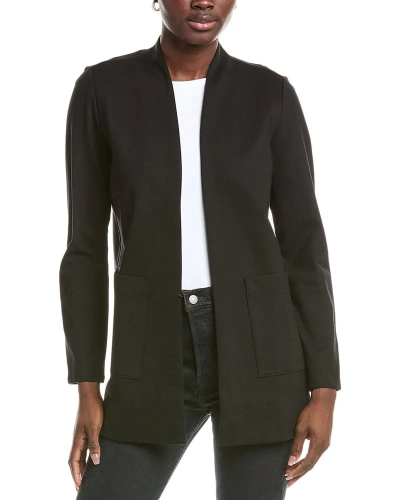 Eileen Fisher Petite High Collar Long Jacket Nocolor