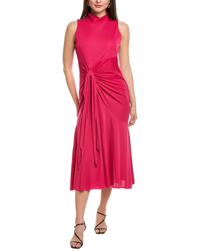 Anne Klein Mock Neck Midi Dress Pink