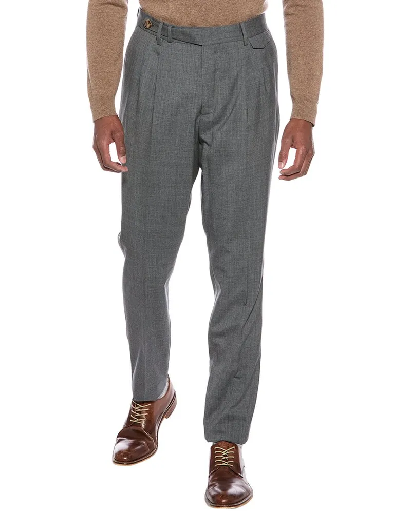 Brunello Cucinelli Pleated Wool Pant Nocolor