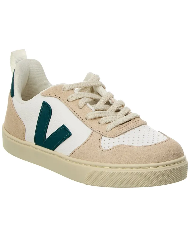VEJA Small V-10 Laces Leather Sneaker White