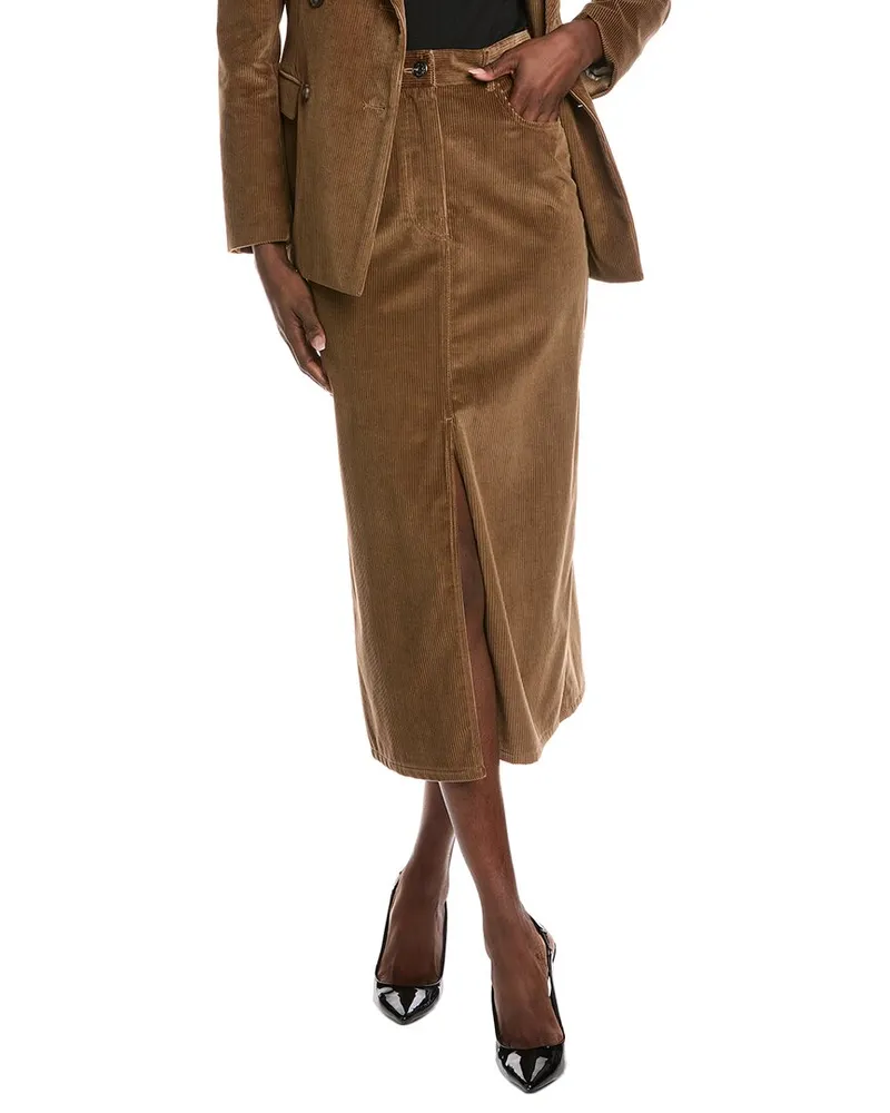 Max Mara Ghiotto Corduroy Skirt Brown