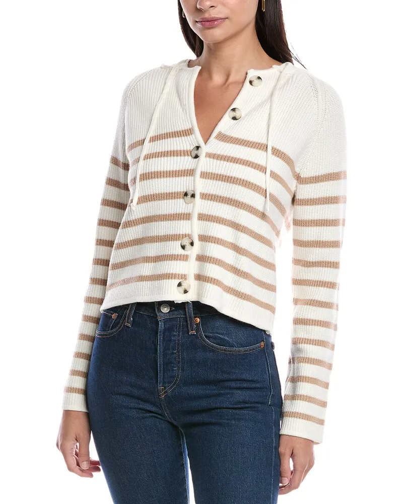Central Park West Dickey Hooded Cardigan White