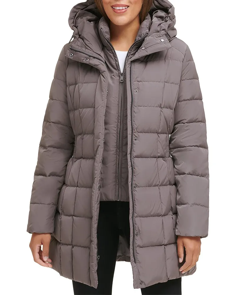 COLE HAAN Taffeta Down Coat Grey