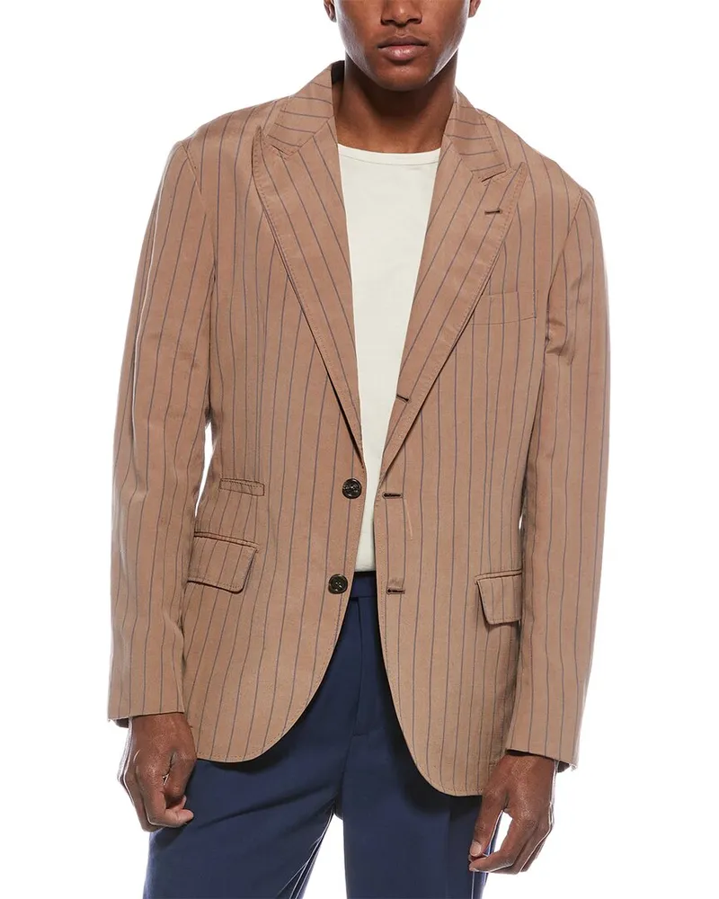 Brunello Cucinelli Silk & Linen-Blend Blazer Nocolor
