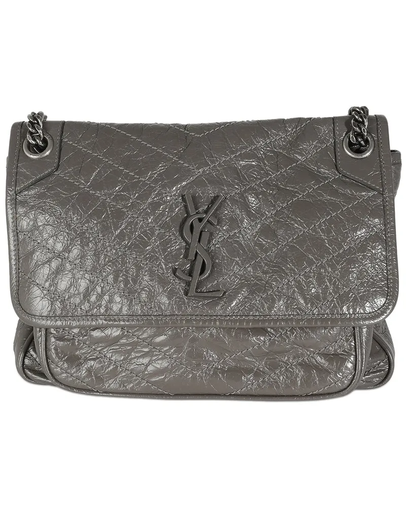 Saint Laurent Gray Calfskin Matelasse Medium Niki Chain Satchel (Authentic  Pre-Loved Nocolor