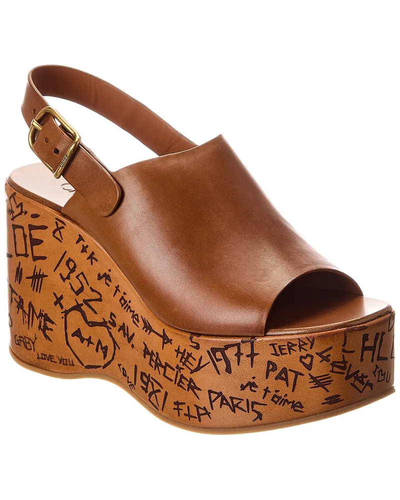 Chloé Maxime Leather Sandal Brown