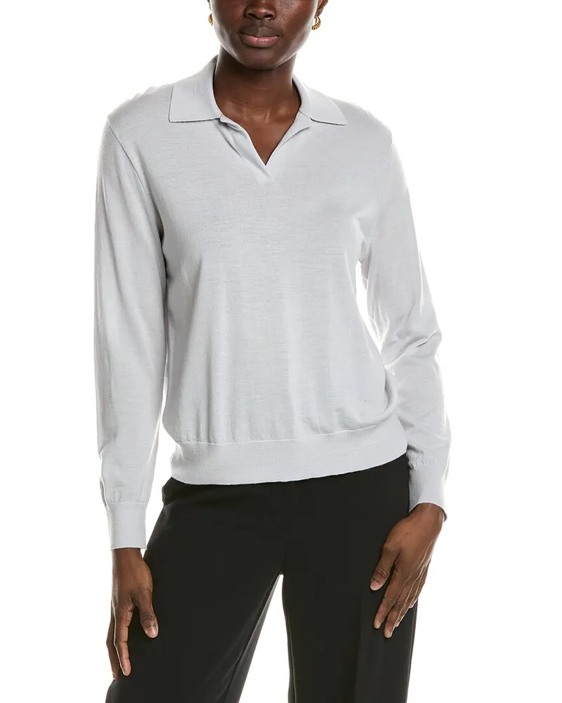 Theory Boy Polo Lightweight Sweater Grey