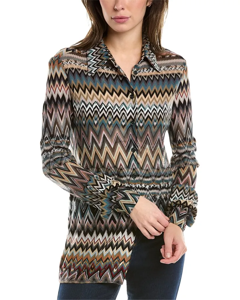Missoni ZigZag Wool-Blend Shirt Nocolor