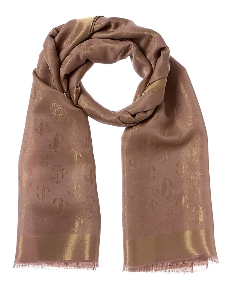 Jimmy Choo Silk-Blend Scarf Brown