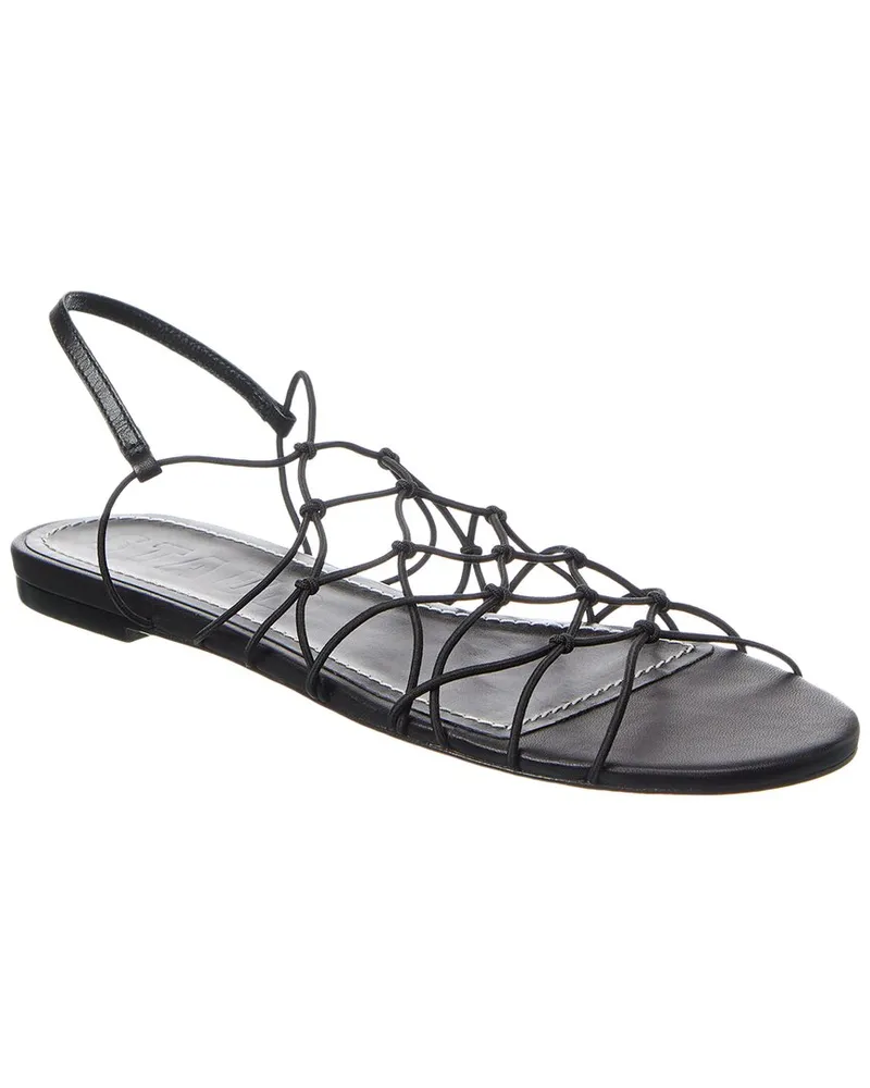 STAUD Gio Knot Leather Sandal Black