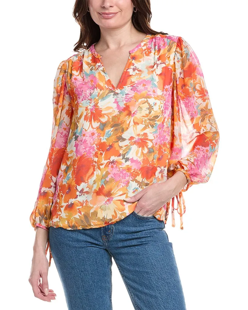 Vince Camuto Puff Sleeve Blouse Red
